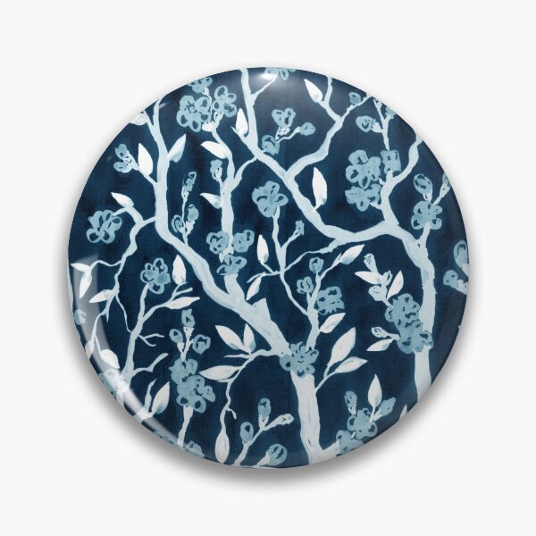 Item preview, Cherry Blossoms Trees Black And Blue Watercolor Painting  designed and sold by Irina Sztukowski.