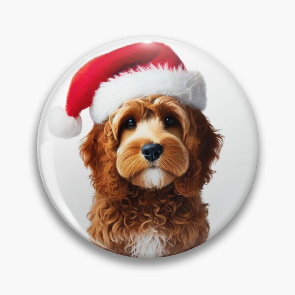 Item preview, Cute Red Christmas Cockapoo, Cute Red Christmas Cavapoo, Christmas Dog  designed and sold by LittleRedDogArt.