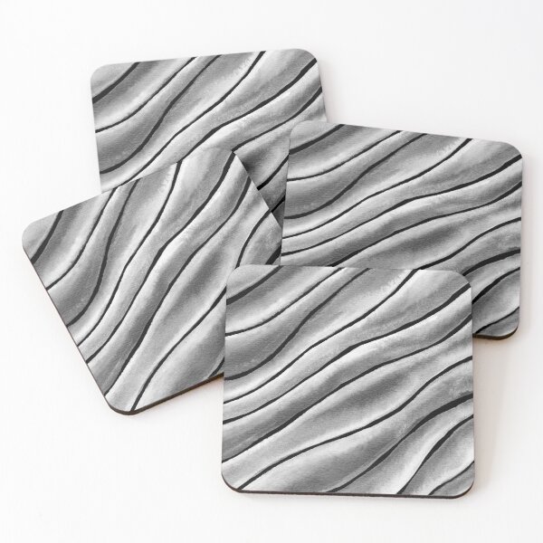 Item preview, Black And White Abstract Waives In Watercolor  designed and sold by Irina Sztukowski.