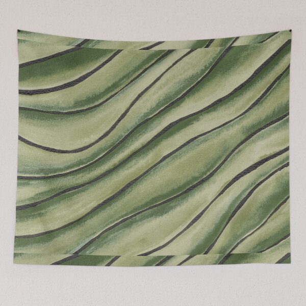Item preview, Moss Green Abstract Waives In Watercolor  designed and sold by Irina Sztukowski.