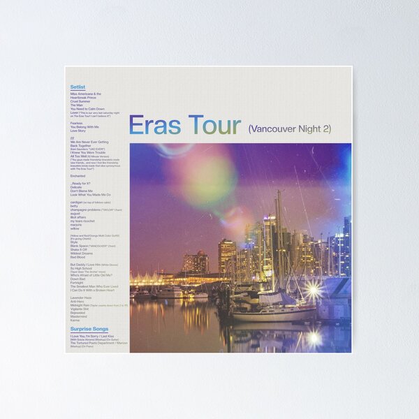 Item preview, Eras Setlist Vancouver Night 2 designed and sold by SheWolfDaughter.