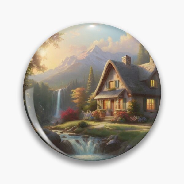 Item preview, Hidden Cottage by the Forest Waterfall designed and sold by BlareBlare.