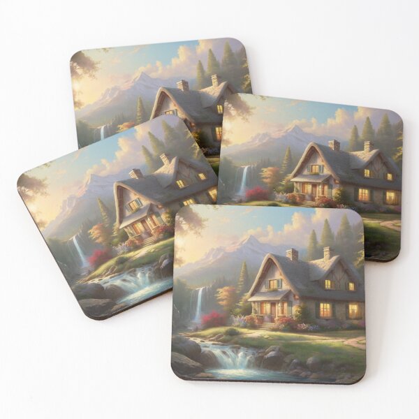 Item preview, Hidden Cottage by the Forest Waterfall designed and sold by BlareBlare.