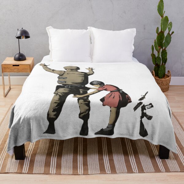 Item preview, Banksy Girl frisking soldier Palestine designed and sold by Inspiro Studio.