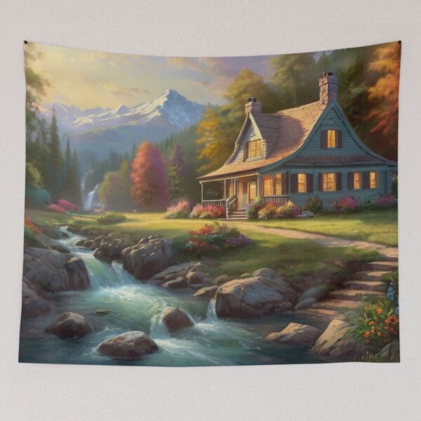 Item preview, Tranquil Maison Amid Forest Streams designed and sold by BlareBlare.