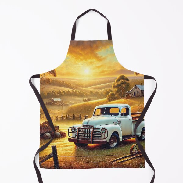 Item preview, An Australian rural-themed painting featuring a vintage white pickup truck designed and sold by Random Designs.