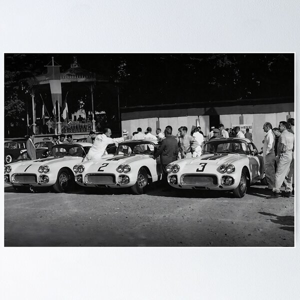 Vintage Motorsport Art Corvette Poster