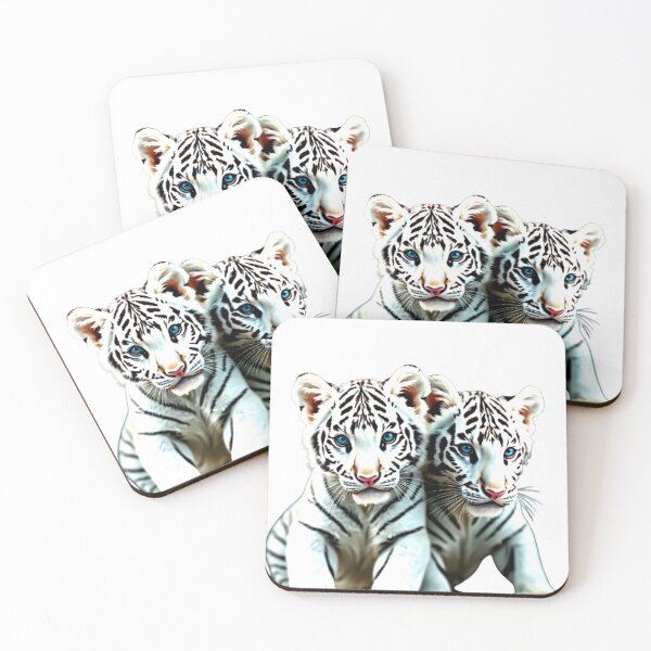 Item preview, Geometric Dreams: Twin Tiger Cubs in Abstract Harmony designed and sold by SJZDesign.