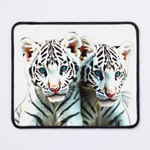 Item preview, Geometric Dreams: Twin Tiger Cubs in Abstract Harmony designed and sold by SJZDesign.