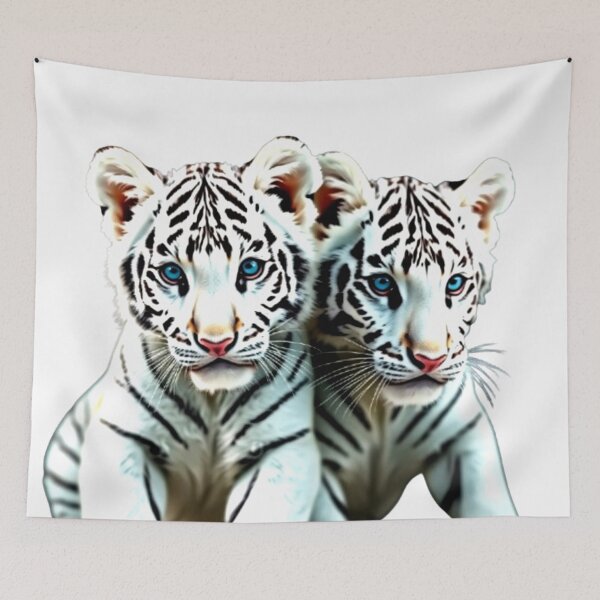 Item preview, Geometric Dreams: Twin Tiger Cubs in Abstract Harmony designed and sold by SJZDesign.