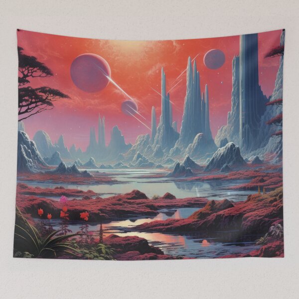 Item preview, tropical fantasy landscape, surreal designed and sold by Mauswohn.