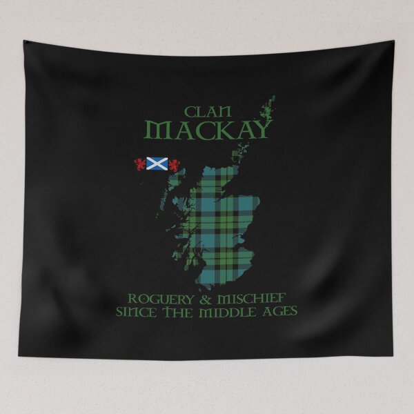 Artikelvorschau, Clan Mackay Tartan Schottland Karte Andreaskreuz Flagge und Löwe grassierend schottischen entworfen und verkauft von Clan1093.
