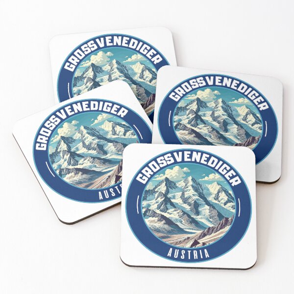 Item preview, Retro Grossvenediger Mountain Peak in the Austrian Alps Art Travel Emblem designed and sold by MaateoDesign.