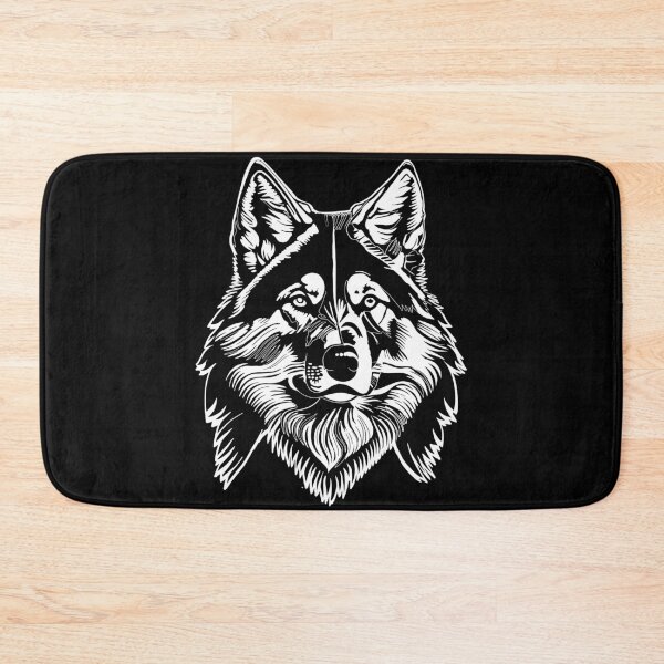 Item preview, Majestic Wolf face - black with white outline designed and sold by DaveDanchuk.