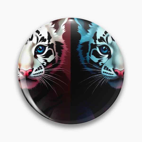 Item preview, Geometric Dreams: Twin WhiteTiger Cubs in Abstract Harmony designed and sold by SJZDesign.