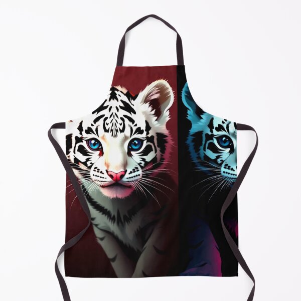 Item preview, Geometric Dreams: Twin WhiteTiger Cubs in Abstract Harmony designed and sold by SJZDesign.
