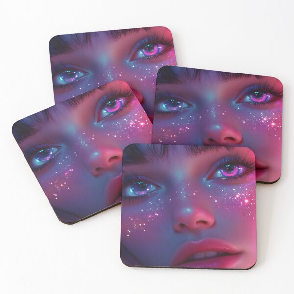 Item preview, Girl with pink eyes in a cyberpunk style designed and sold by AhmedAlbb.