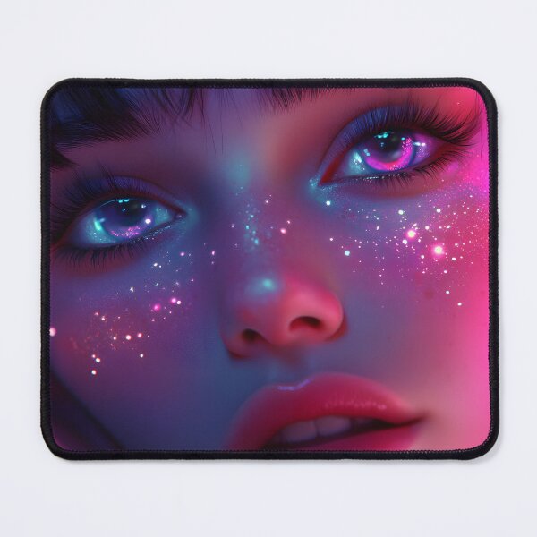 Item preview, Girl with pink eyes in a cyberpunk style designed and sold by AhmedAlbb.