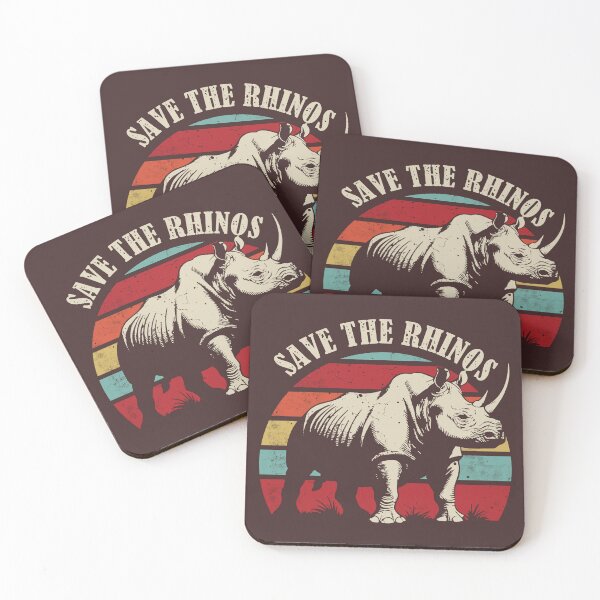 Item preview, Save the Rhinos Vintage Distressed designed and sold by FlashCraft Design.