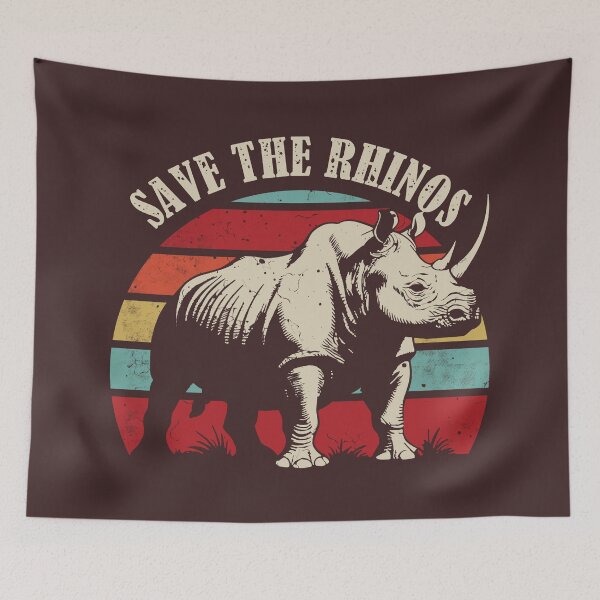 Item preview, Save the Rhinos Vintage Distressed designed and sold by FlashCraft Design.