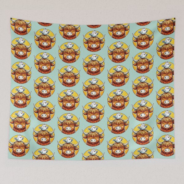 Item preview, Highland Cow and Silkie Chicken Farmyard Friends designed and sold by ChrisButler.