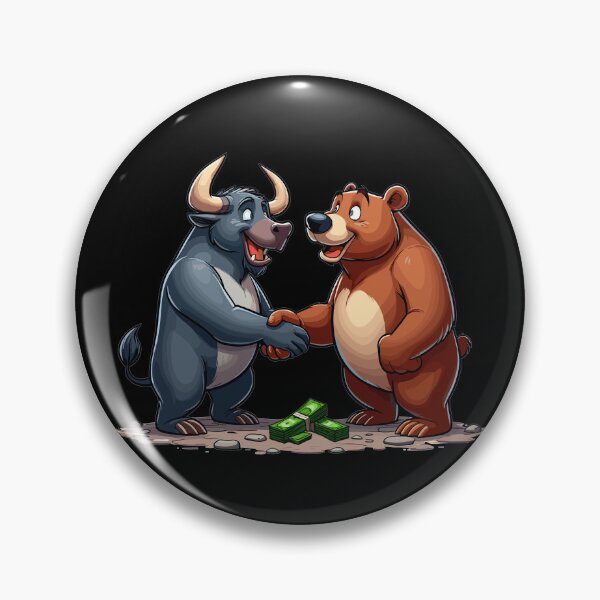 Item preview, Stock Market Bull Bear Handshake Profit Gift designed and sold by Pineapple-Tree.