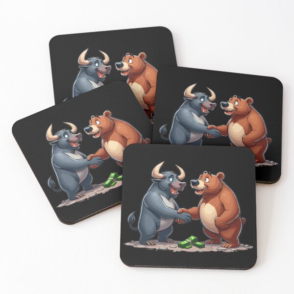 Item preview, Stock Market Bull Bear Handshake Profit Gift designed and sold by Pineapple-Tree.
