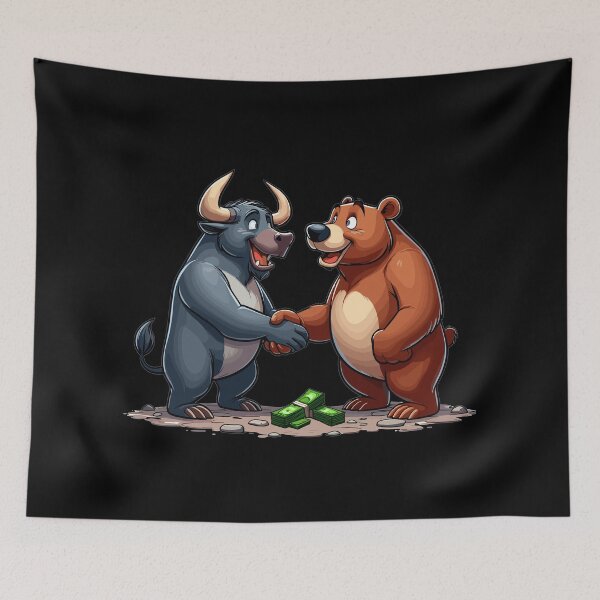 Item preview, Stock Market Bull Bear Handshake Profit Gift designed and sold by Pineapple-Tree.