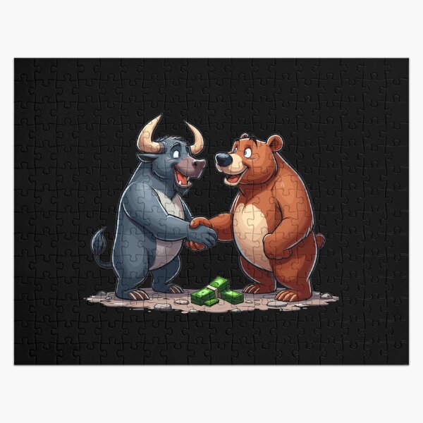 Item preview, Stock Market Bull Bear Handshake Profit Gift designed and sold by Pineapple-Tree.