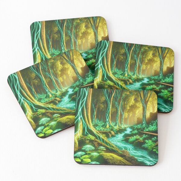 Item preview, Luminous Forest of Electric Vines: Mystical Energy Pathway designed and sold by TeslaSt0re.