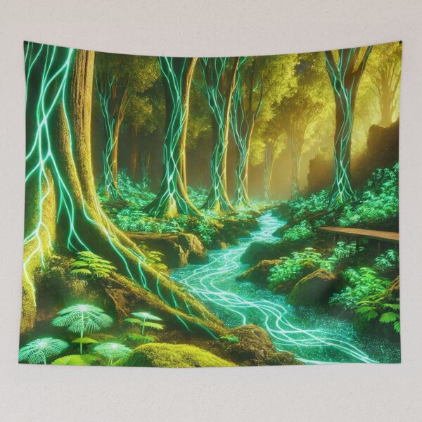 Item preview, Luminous Forest of Electric Vines: Mystical Energy Pathway designed and sold by TeslaSt0re.