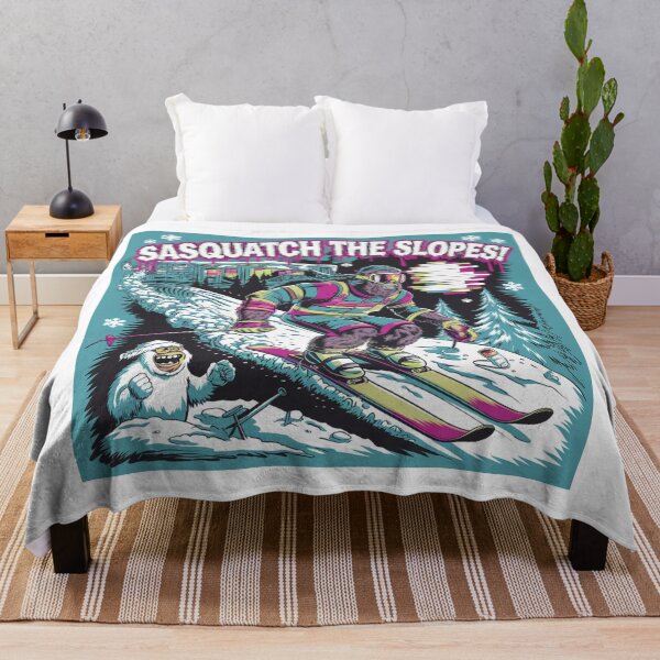 Item preview, Sasquatch Bigfoot Outdoors - Sasquatch the Slopes: Bigfoot Skiing 90s Tee designed and sold by stickercuffs.