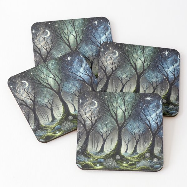 Item preview, Starlit Enchanted Forest: Mystical Twilight Trees and Night Sky designed and sold by TeslaSt0re.