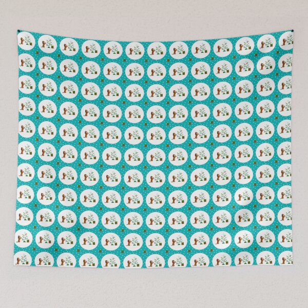 Item preview, Festive Doxie_teal designed and sold by NeonEye-Designs.