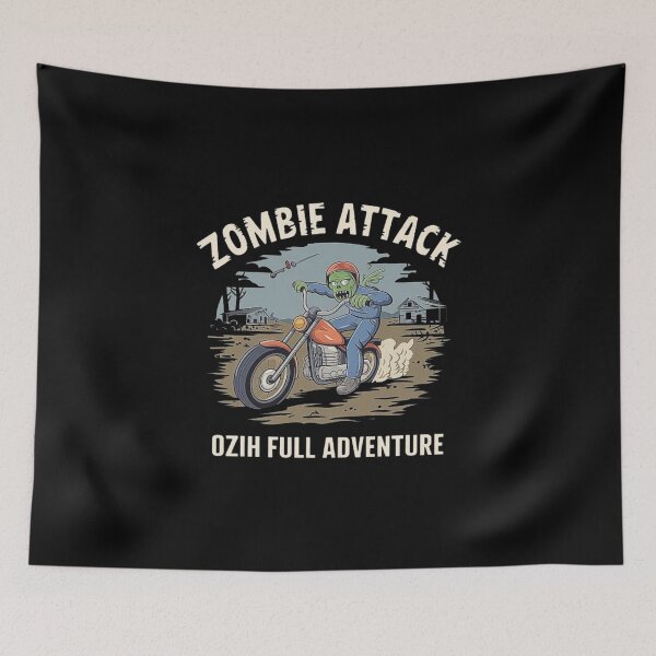 Item preview, Zombie Adventure on a Motorcycle Illustration designed and sold by love3617.
