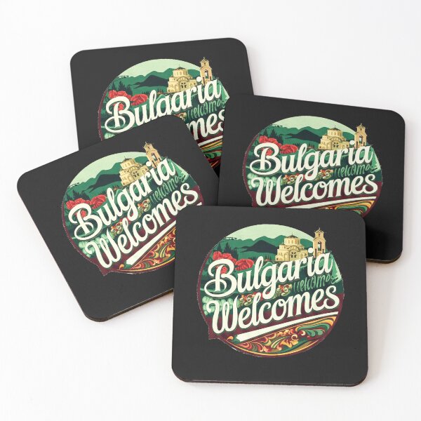Item preview, Bulgaria Welcomes Flag Map Sofia, Damascus Rose, designed and sold by AnimalsDH305.