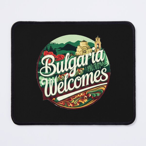 Item preview, Bulgaria Welcomes Flag Map Sofia, Damascus Rose, designed and sold by AnimalsDH305.