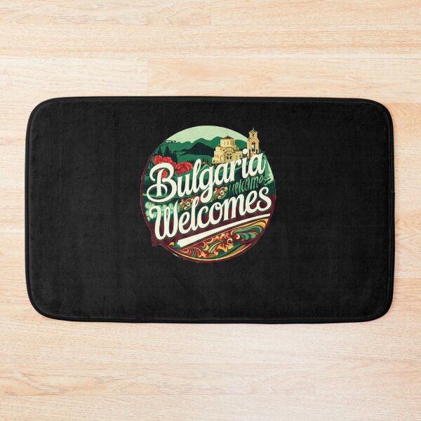 Item preview, Bulgaria Welcomes Flag Map Sofia, Damascus Rose, designed and sold by AnimalsDH305.