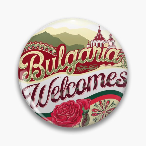 Item preview, Bulgaria Welcomes Flag Map Sofia, Damascus Rose, designed and sold by AnimalsDH305.