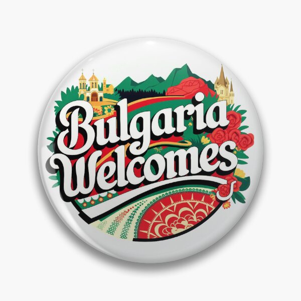 Item preview, Bulgaria Welcomes Flag Map Sofia, Damascus Rose, designed and sold by AnimalsDH305.
