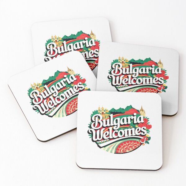 Item preview, Bulgaria Welcomes Flag Map Sofia, Damascus Rose, designed and sold by AnimalsDH305.