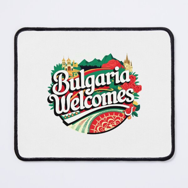 Item preview, Bulgaria Welcomes Flag Map Sofia, Damascus Rose, designed and sold by AnimalsDH305.