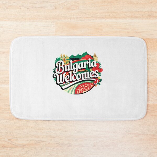 Item preview, Bulgaria Welcomes Flag Map Sofia, Damascus Rose, designed and sold by AnimalsDH305.