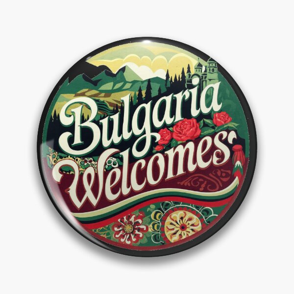 Item preview, Bulgaria Welcomes Flag Map Sofia, Damascus Rose, designed and sold by AnimalsDH305.