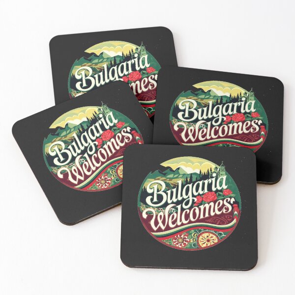 Item preview, Bulgaria Welcomes Flag Map Sofia, Damascus Rose, designed and sold by AnimalsDH305.