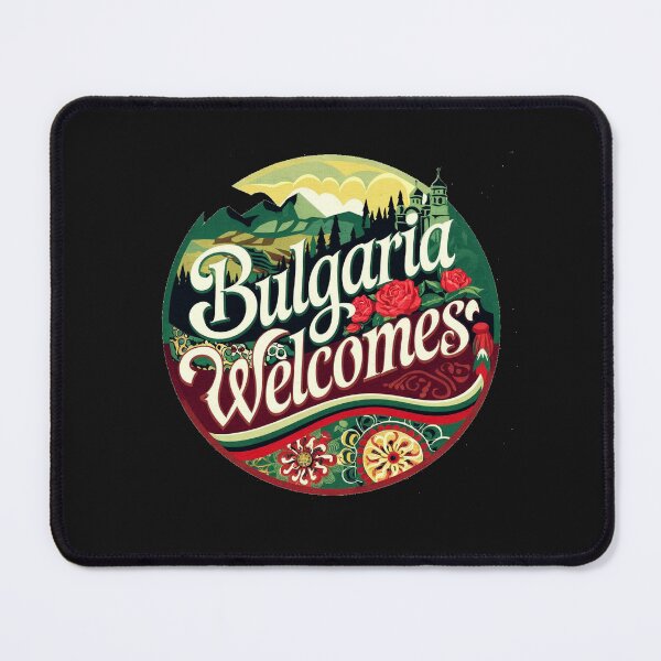 Item preview, Bulgaria Welcomes Flag Map Sofia, Damascus Rose, designed and sold by AnimalsDH305.