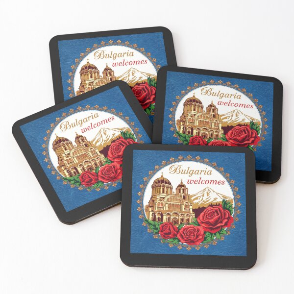 Item preview, Bulgaria Welcomes Flag Map Sofia, Damascus Rose, designed and sold by AnimalsDH305.
