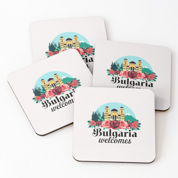 Item preview, Bulgaria Welcomes Flag Map Sofia, Damascus Rose, designed and sold by AnimalsDH305.