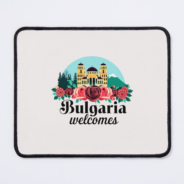Item preview, Bulgaria Welcomes Flag Map Sofia, Damascus Rose, designed and sold by AnimalsDH305.