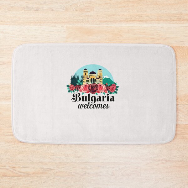 Item preview, Bulgaria Welcomes Flag Map Sofia, Damascus Rose, designed and sold by AnimalsDH305.